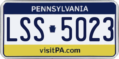 PA license plate LSS5023