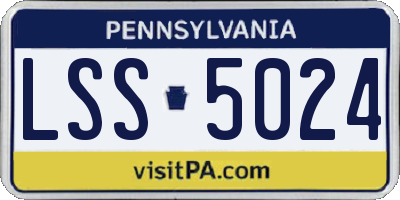 PA license plate LSS5024