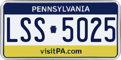 PA license plate LSS5025