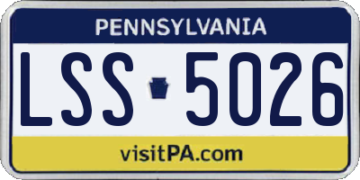 PA license plate LSS5026