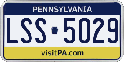 PA license plate LSS5029
