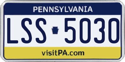 PA license plate LSS5030
