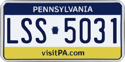 PA license plate LSS5031