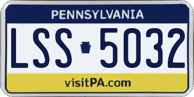 PA license plate LSS5032