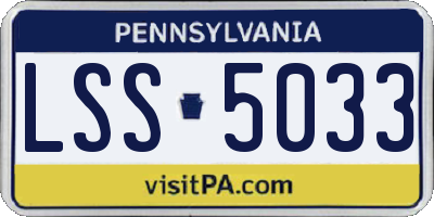 PA license plate LSS5033