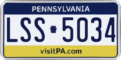 PA license plate LSS5034