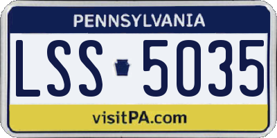 PA license plate LSS5035