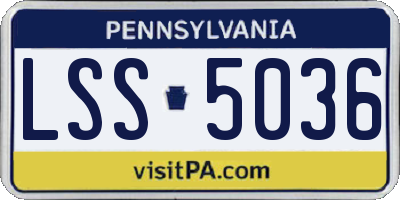 PA license plate LSS5036