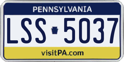 PA license plate LSS5037