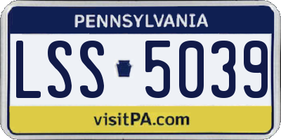 PA license plate LSS5039