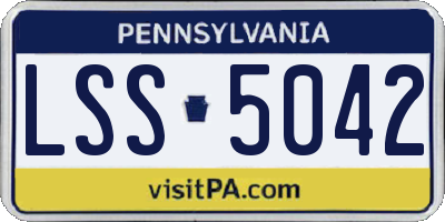 PA license plate LSS5042