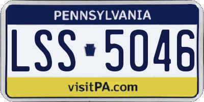 PA license plate LSS5046