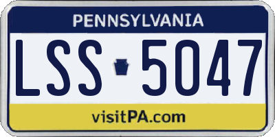 PA license plate LSS5047