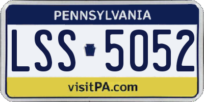 PA license plate LSS5052