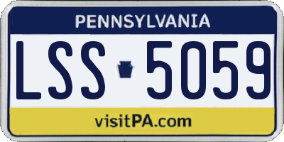 PA license plate LSS5059