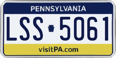 PA license plate LSS5061
