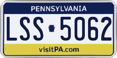 PA license plate LSS5062