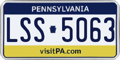 PA license plate LSS5063