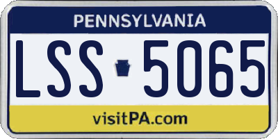 PA license plate LSS5065