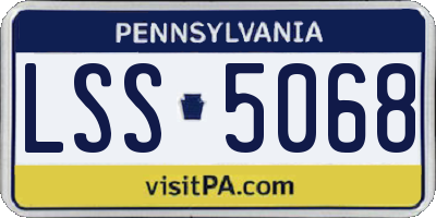 PA license plate LSS5068
