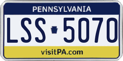 PA license plate LSS5070