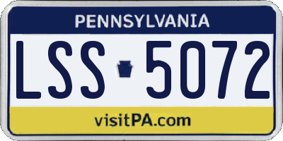 PA license plate LSS5072