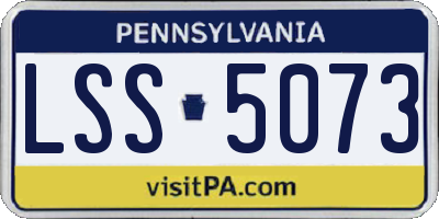PA license plate LSS5073