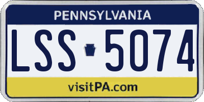 PA license plate LSS5074