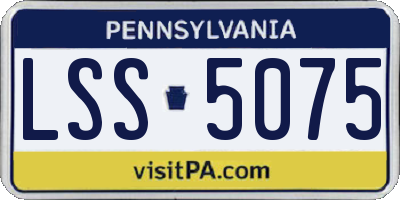 PA license plate LSS5075