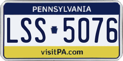 PA license plate LSS5076