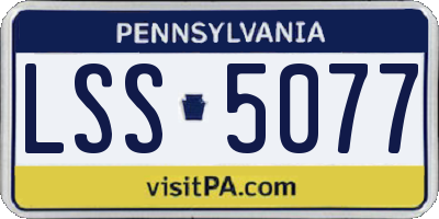 PA license plate LSS5077