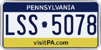 PA license plate LSS5078