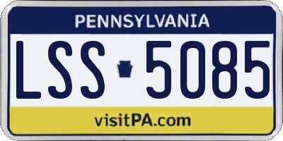 PA license plate LSS5085