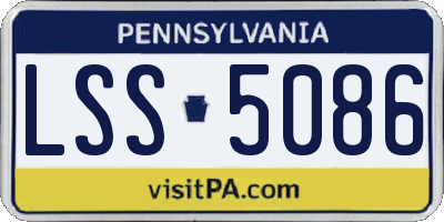 PA license plate LSS5086