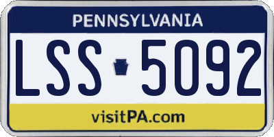 PA license plate LSS5092