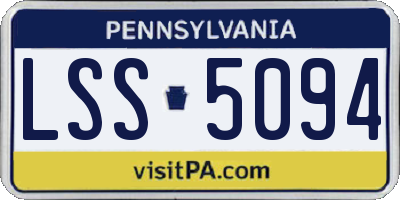 PA license plate LSS5094