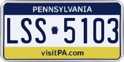 PA license plate LSS5103