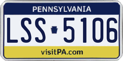 PA license plate LSS5106