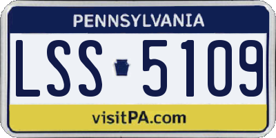 PA license plate LSS5109