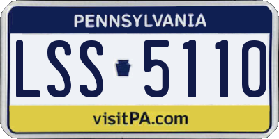 PA license plate LSS5110