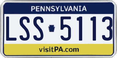 PA license plate LSS5113
