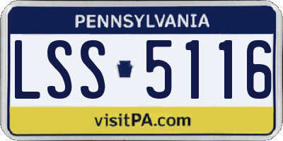 PA license plate LSS5116