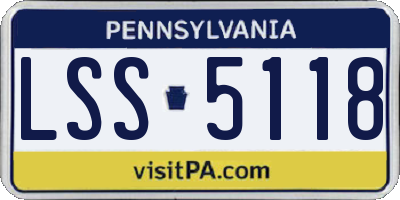 PA license plate LSS5118