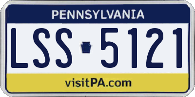 PA license plate LSS5121