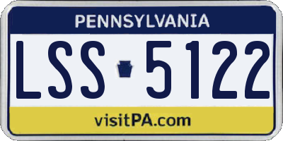 PA license plate LSS5122