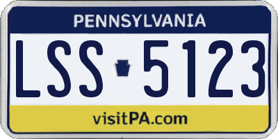 PA license plate LSS5123