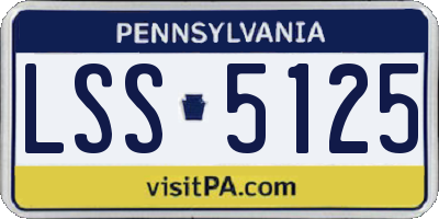 PA license plate LSS5125