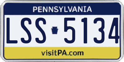 PA license plate LSS5134