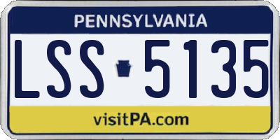 PA license plate LSS5135