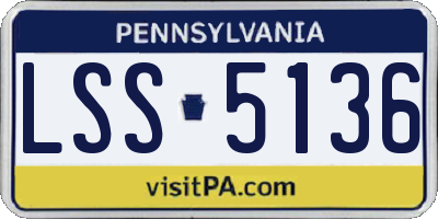 PA license plate LSS5136